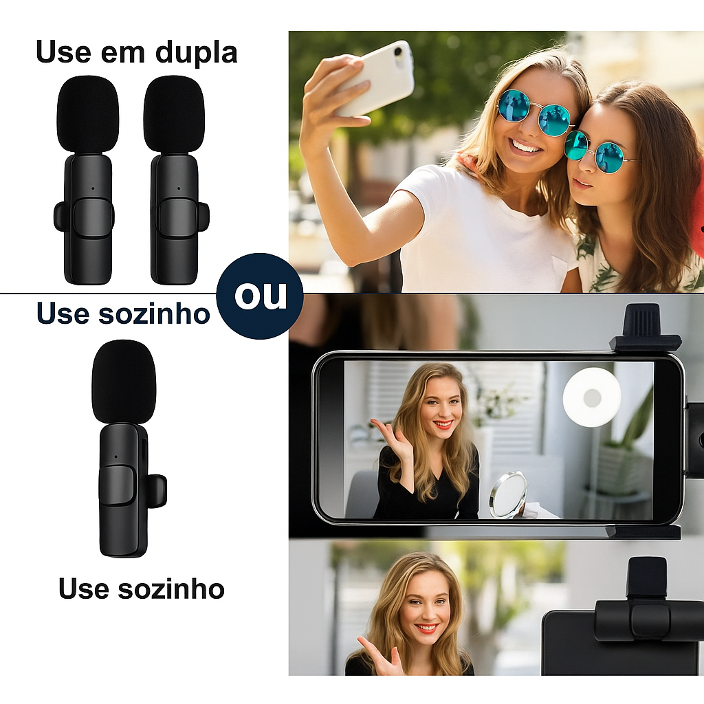 Micrófonos Inalámbricos Tipo C Dúo de Solapa para Grabación Pro