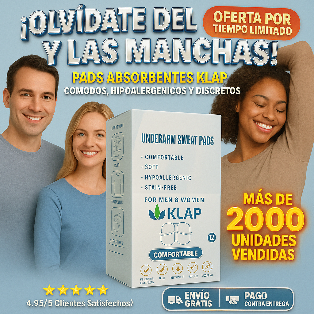 Almohadilla Klap Antisudor para Axilas y Protección de Ropa