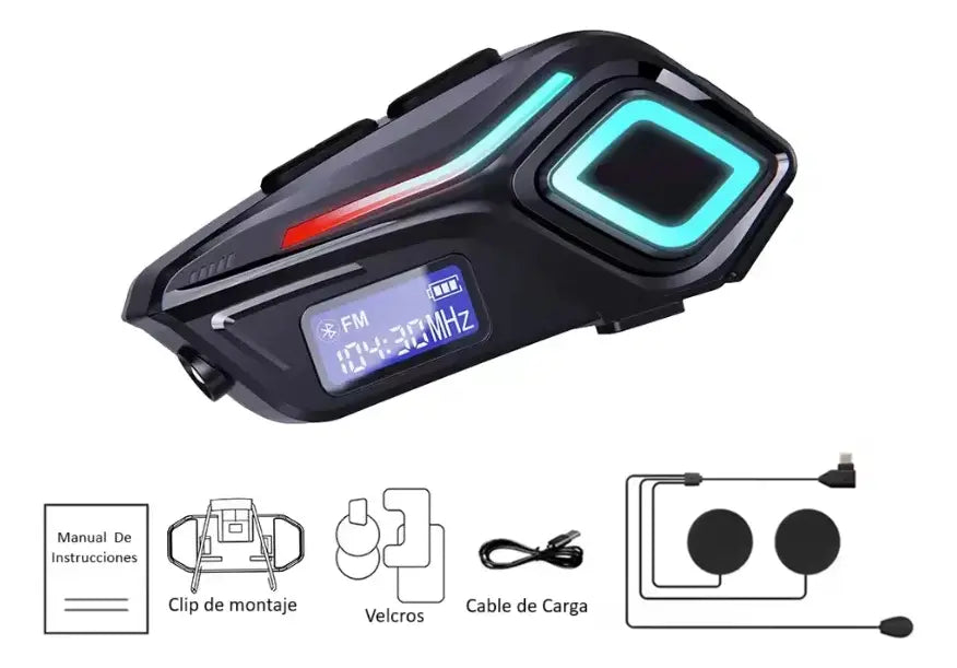 Auriculares Bluetooth para casco de moto -Música Mp3- Radio y llamadas Marca Helmet K08