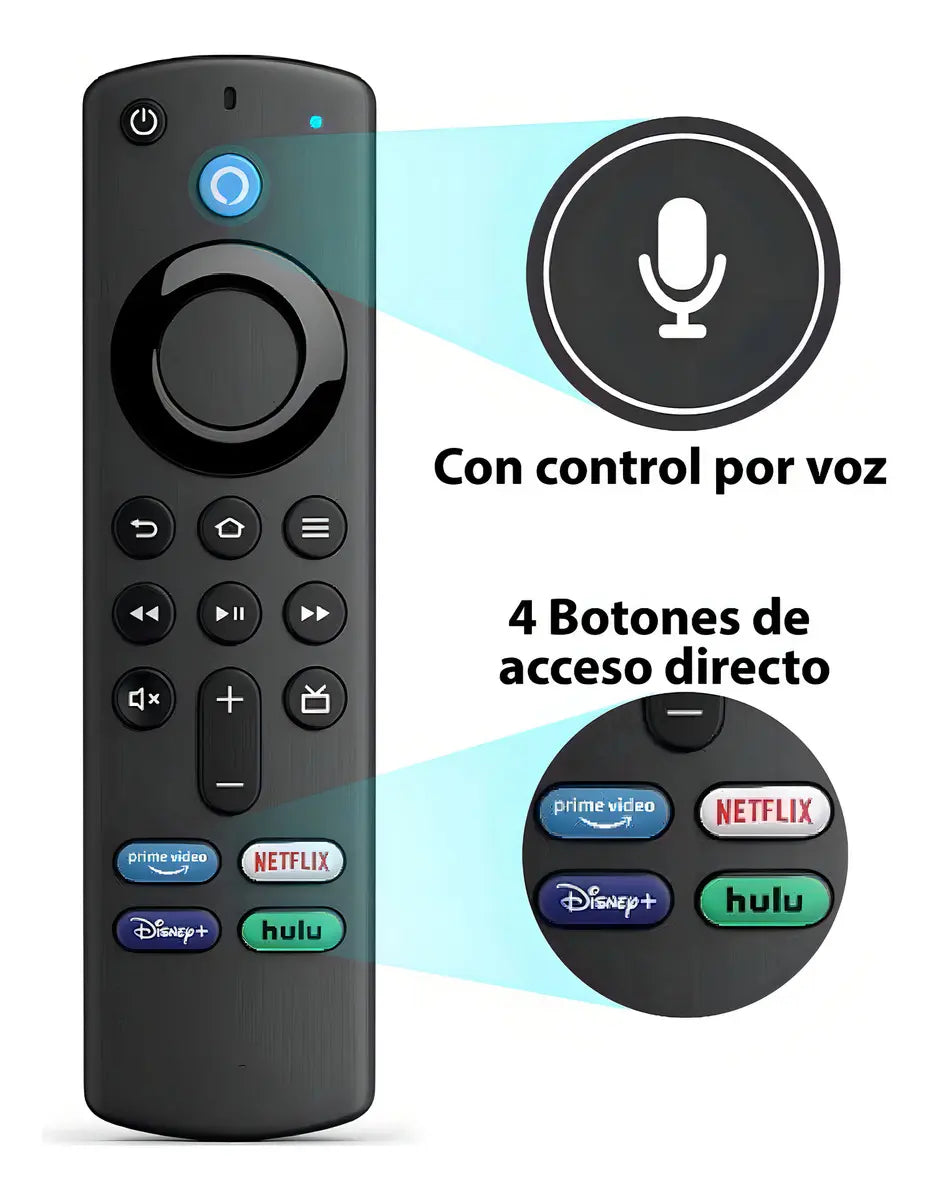 Control Remoto con Voz Bluetooth para Amazon Fire TV Stick  Netflix