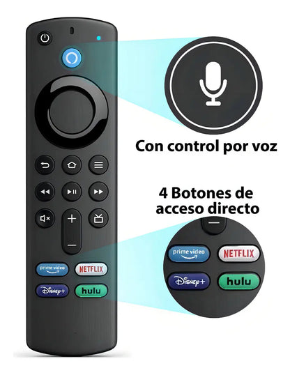 Control Remoto con Voz Bluetooth para Amazon Fire TV Stick  Netflix