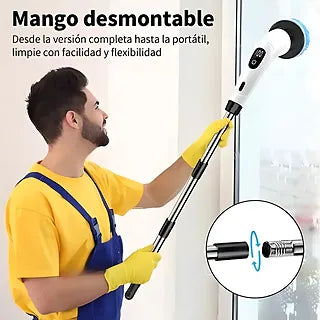 Cepillo Eléctrico de Limpieza 9 en 1 USB-C con Cabezales Intercambiables