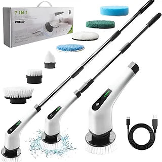 Cepillo Eléctrico de Limpieza 9 en 1 USB-C con Cabezales Intercambiables