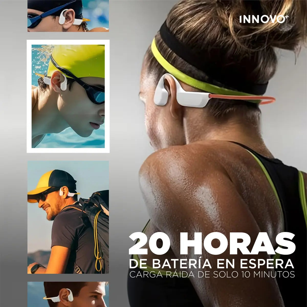 Audífonos Óseos AuraFit G7 Bluetooth 5.4 32GB Deportivos Impermeables HD
