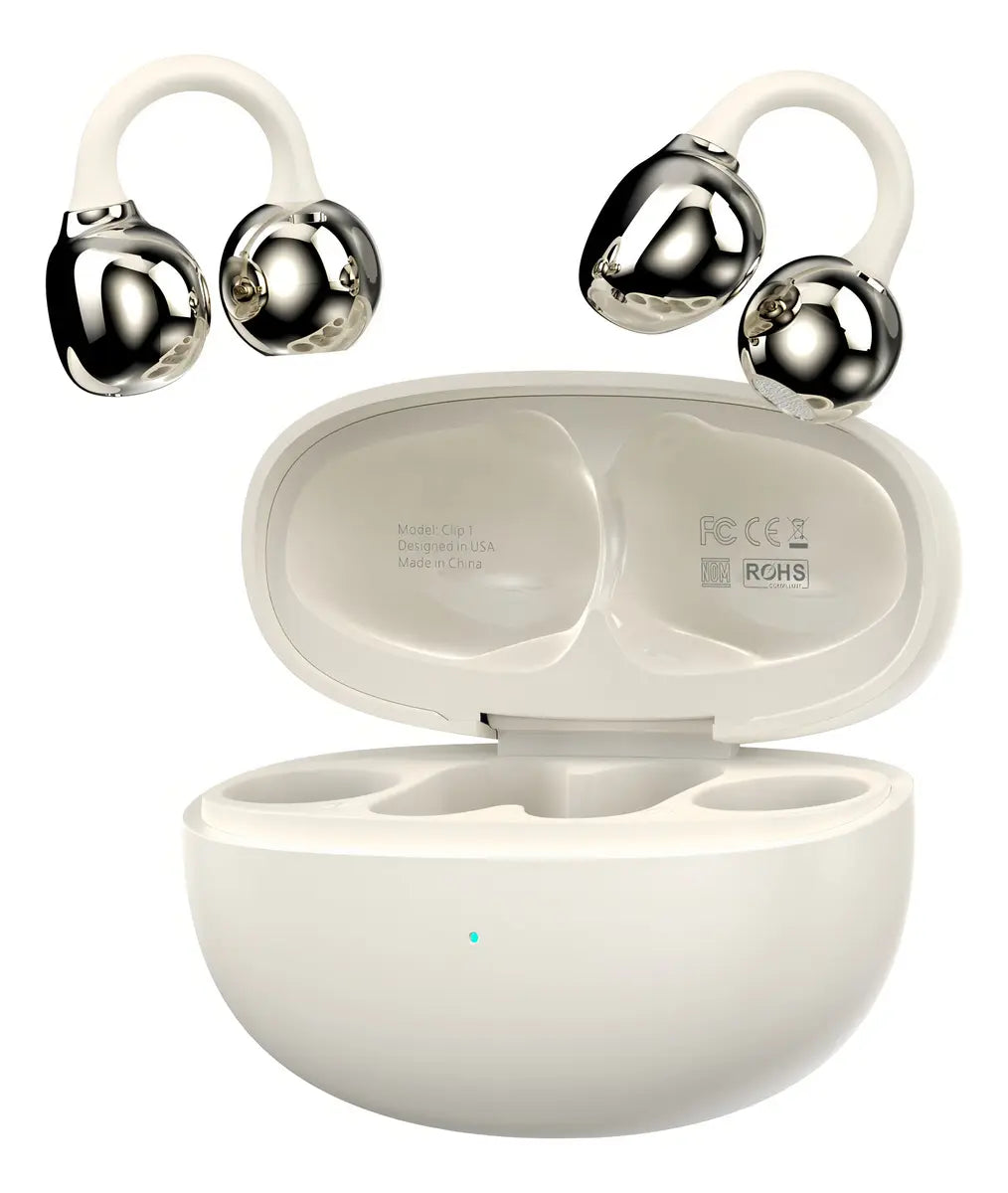 Audífonos Bluetooth Clip 1 TWS 5.3 Control Táctil 5H Sonido HD estilo arrete