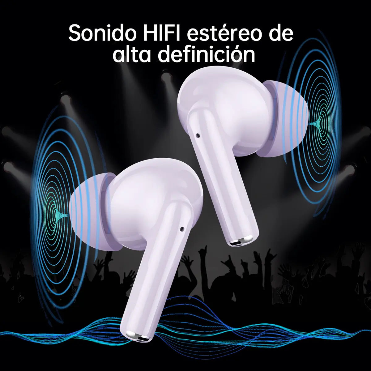 Audífonos Inalámbricos Bluetooth 5.3 G-Tide L42 TWS IPX4 Negro para Android y iPhone