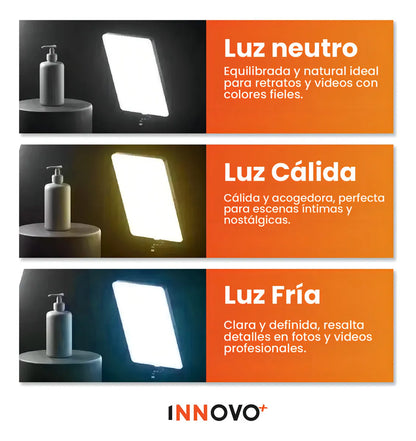 Panel de Luz LED Profesional INNOVO RL 3500W con Trípode y Control
