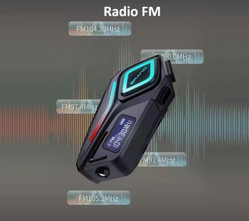 Auriculares Bluetooth para casco de moto -Música Mp3- Radio y llamadas Marca Helmet K08