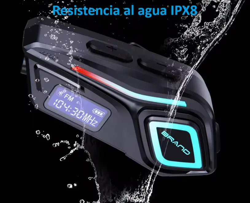 Auriculares Bluetooth para casco de moto -Música Mp3- Radio y llamadas Marca Helmet K08