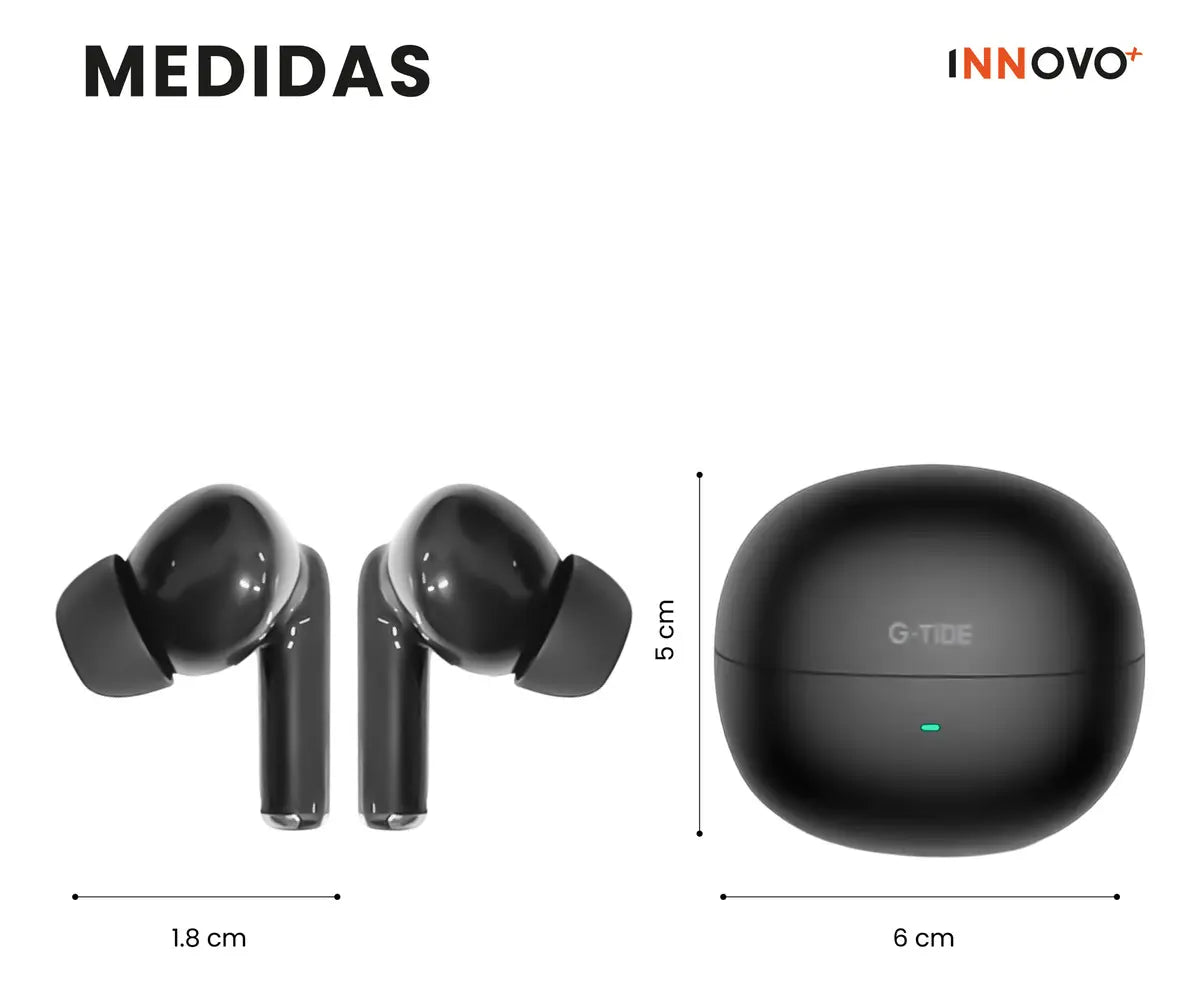Audífonos Inalámbricos Bluetooth 5.3 G-Tide L42 TWS IPX4 Negro para Android y iPhone