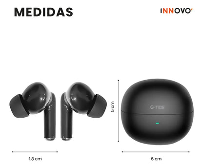 Audífonos Inalámbricos Bluetooth 5.3 G-Tide L42 TWS IPX4 Negro para Android y iPhone