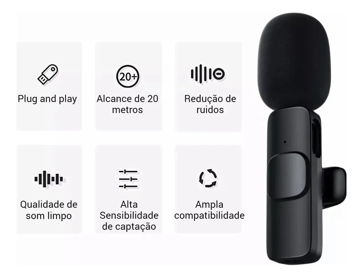 Micrófonos Inalámbricos Tipo C Dúo de Solapa para Grabación Pro