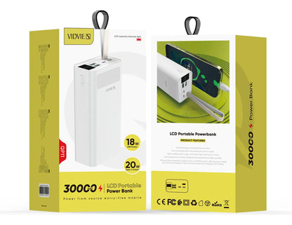 Power bank Cargador Portátil 30000mah Vidvie P06 | Carga 20w