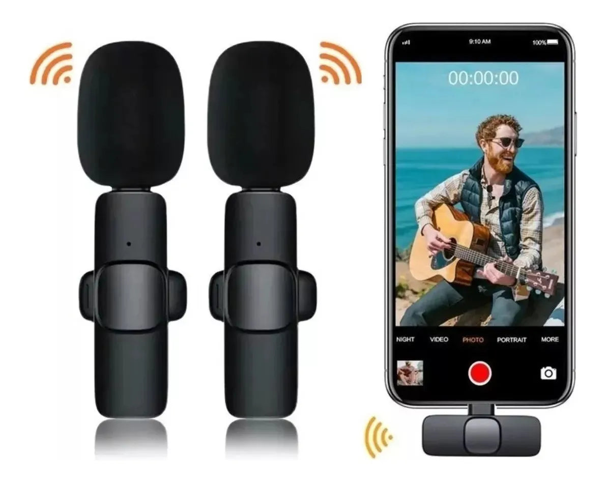 Micrófonos Inalámbricos Tipo C Dúo de Solapa para Grabación Pro