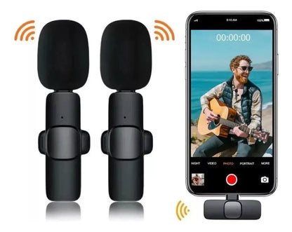 Micrófonos Inalámbricos Tipo C Dúo de Solapa para Grabación Pro