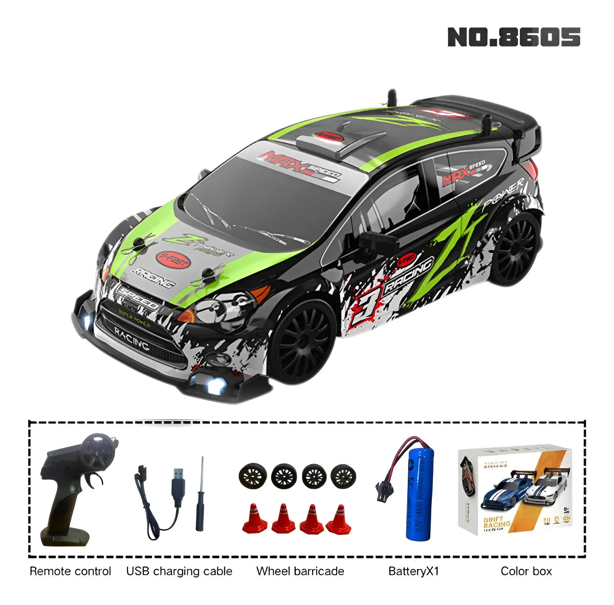 Carro RC Deportivo 2.4G – Mustang, GTR, Tesla, AE86, Porsche