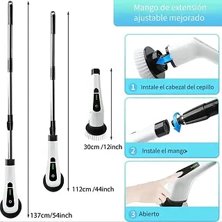 Cepillo Eléctrico de Limpieza 9 en 1 USB-C con Cabezales Intercambiables