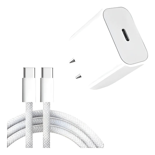 Cargador Completo 35W USB-C con Cable Puerto C  para iPhone 15 / 16 / 17 Carga rápida