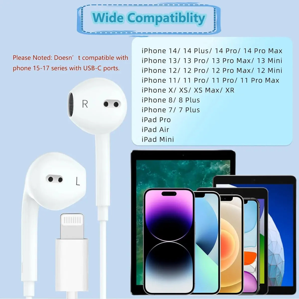 Audífonos In-Ear Lightning para iPhone con Micrófono HD y Control de Volumen