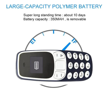 Mini Teléfono Bluetooth Dual SIM para Llamadas del Celular Principal