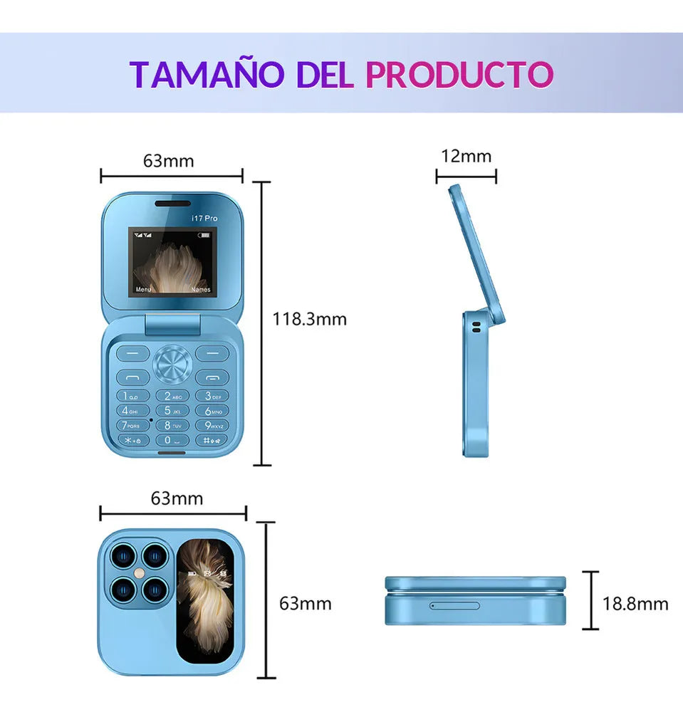 Teléfono Plegable Servo I17 Mini de Flecha con Dual SIM