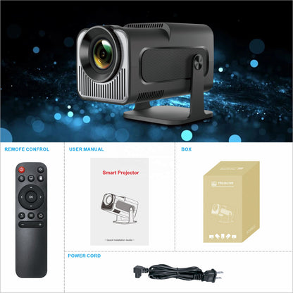 Proyector Smart Android 11 WiFi6 Bluetooth 5.0 Compatible 4K Cine en Casa Portátil