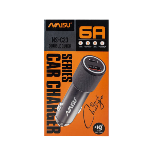 Cargador para Carro NAISU NS-C23 6A Carga Rápida USB-C