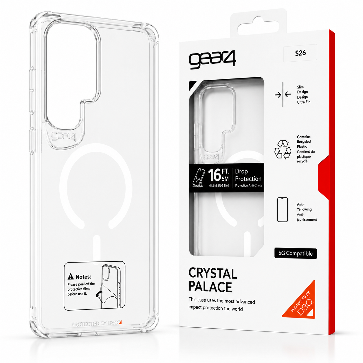 Estuche Gear4 Crystal MagSafe para Samsung Case Transparente Alta Calidad - Funda - Carcasa.