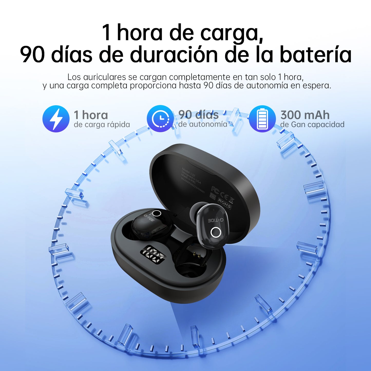 Audífonos Bluetooth G-TIDE L32 TWS HiFi Cancelación Ruido para iPhone y Android