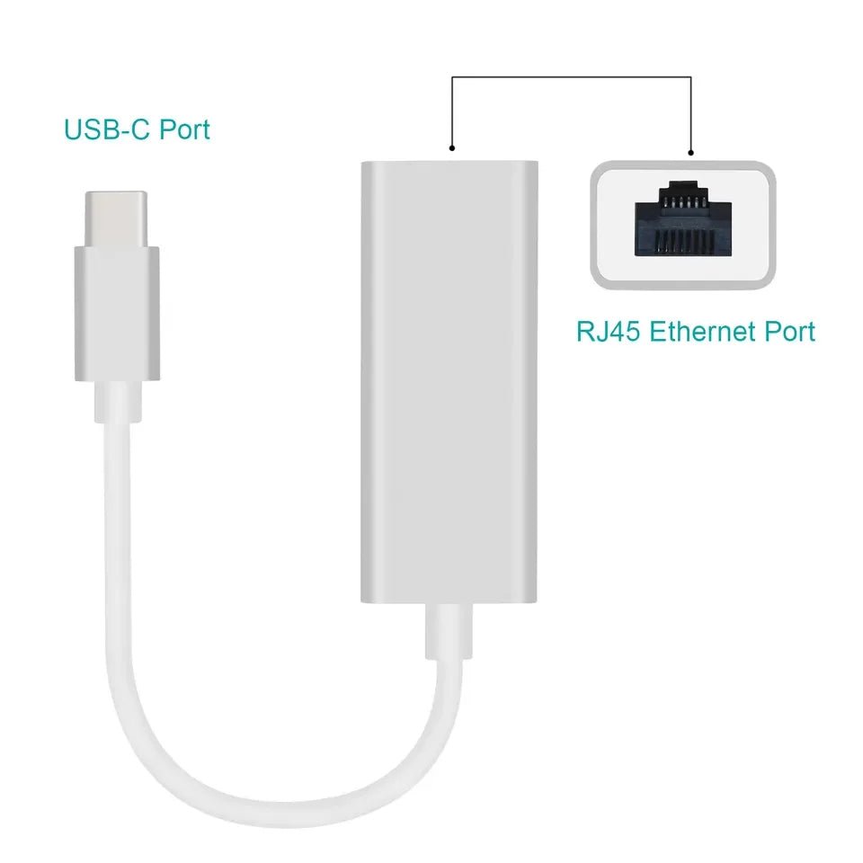 Adaptador Puerto C A Hub Rj45 1000mbps Gigabit Aluminium - Tecnomundointl