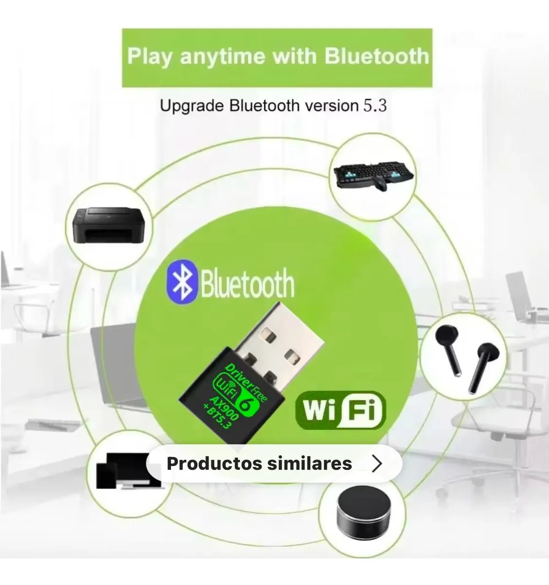 Adaptador USB WiFi 6 AX900 Dual Band con Bluetooth 5.3 - Tecnomundointl