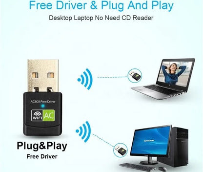 Adaptador USB WiFi Dual Band AC600 600Mb - Tecnomundointl