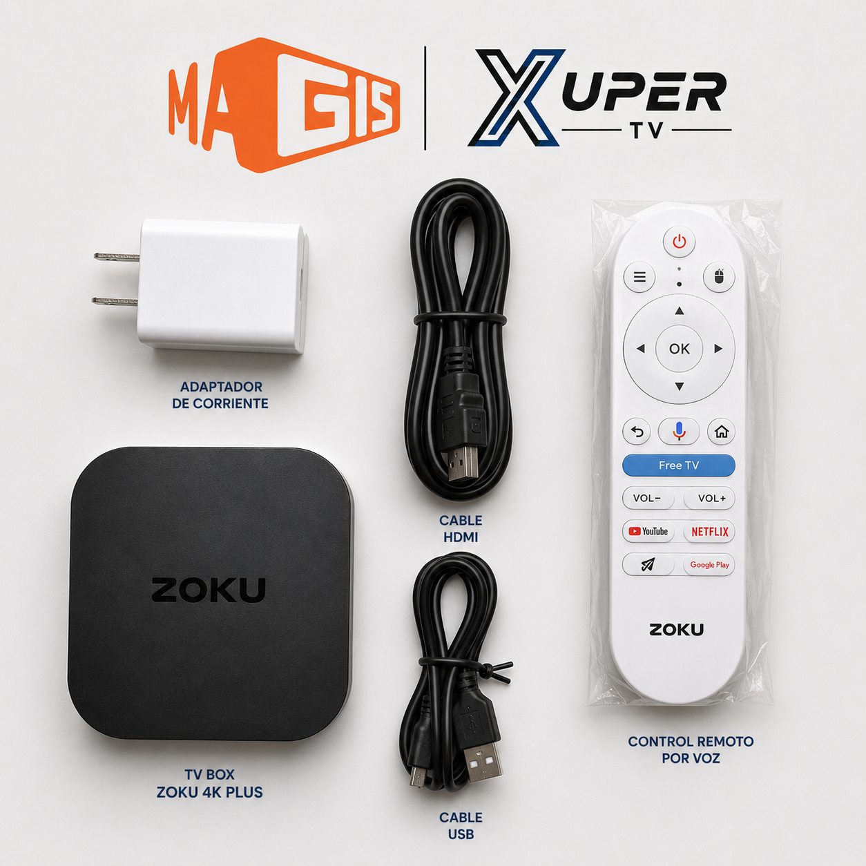 android TV Box 4K Plus Zoku Google TV Streaming compatible con ( Magistv Xuper) estilo watch onn