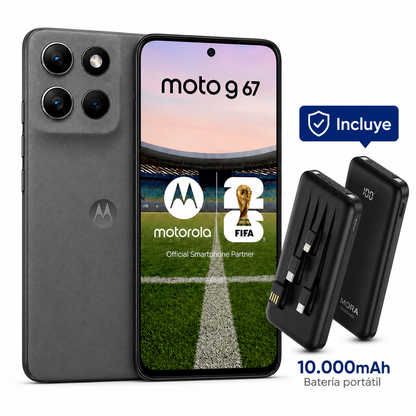 Celular Motorola Moto G67 5G 256/8GB 50MP + Audífonos + Smartwatch