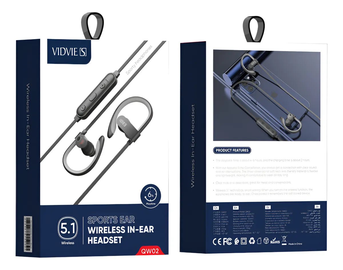 Audífonos Deportivos Vidvie QW02 Bluetooth 5.1 Cuellero 12H - Tecnomundointl