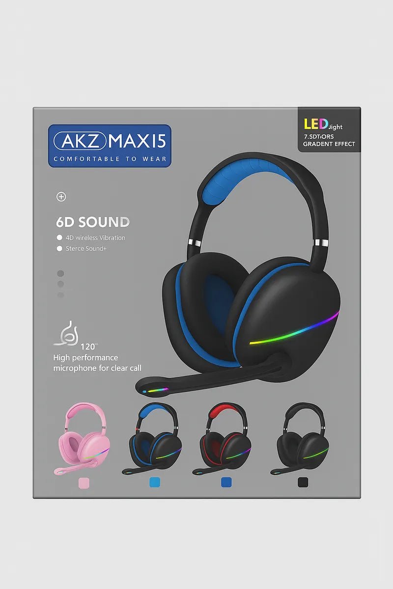 Audífonos Gamer Max15 Sonido 6d + Luces Led Rgb + Micrófono. - Tecnomundointl