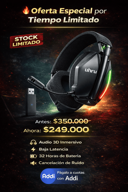 Audífonos Gamer para PlayStation UHURU Pro 3D – Baja Latencia, 32H Batería y Cancelación de Ruido - Tecnomundointl