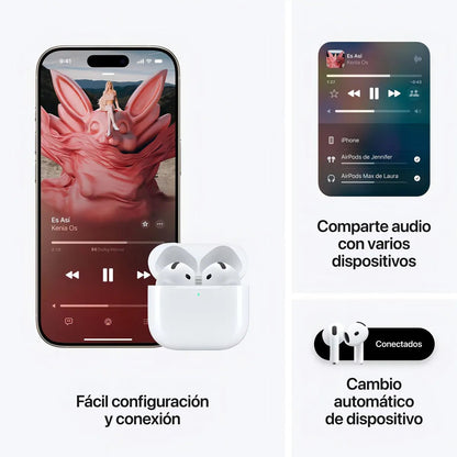 Audifonos serie 4 con Cancelación de Ruido ANC | Bluetooth | Sin Gomitas | Open Fit - Tecnomundointl