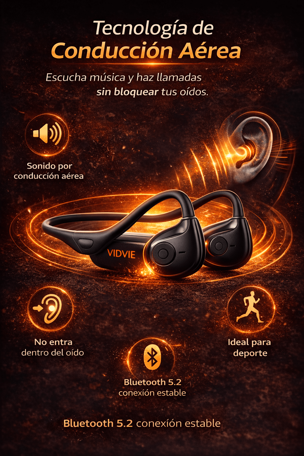 🔥 Audífonos Vidvie BT871 Bluetooth de Conducción Ósea para Deporte y Videollamadas - Tecnomundointl