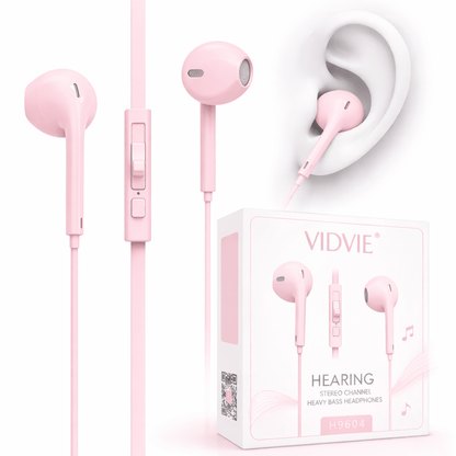 Audífonos Vidvie HS604 Manos Libres 3.5mm In - Ear Con excelenrte Bajo cable plano - Tecnomundointl