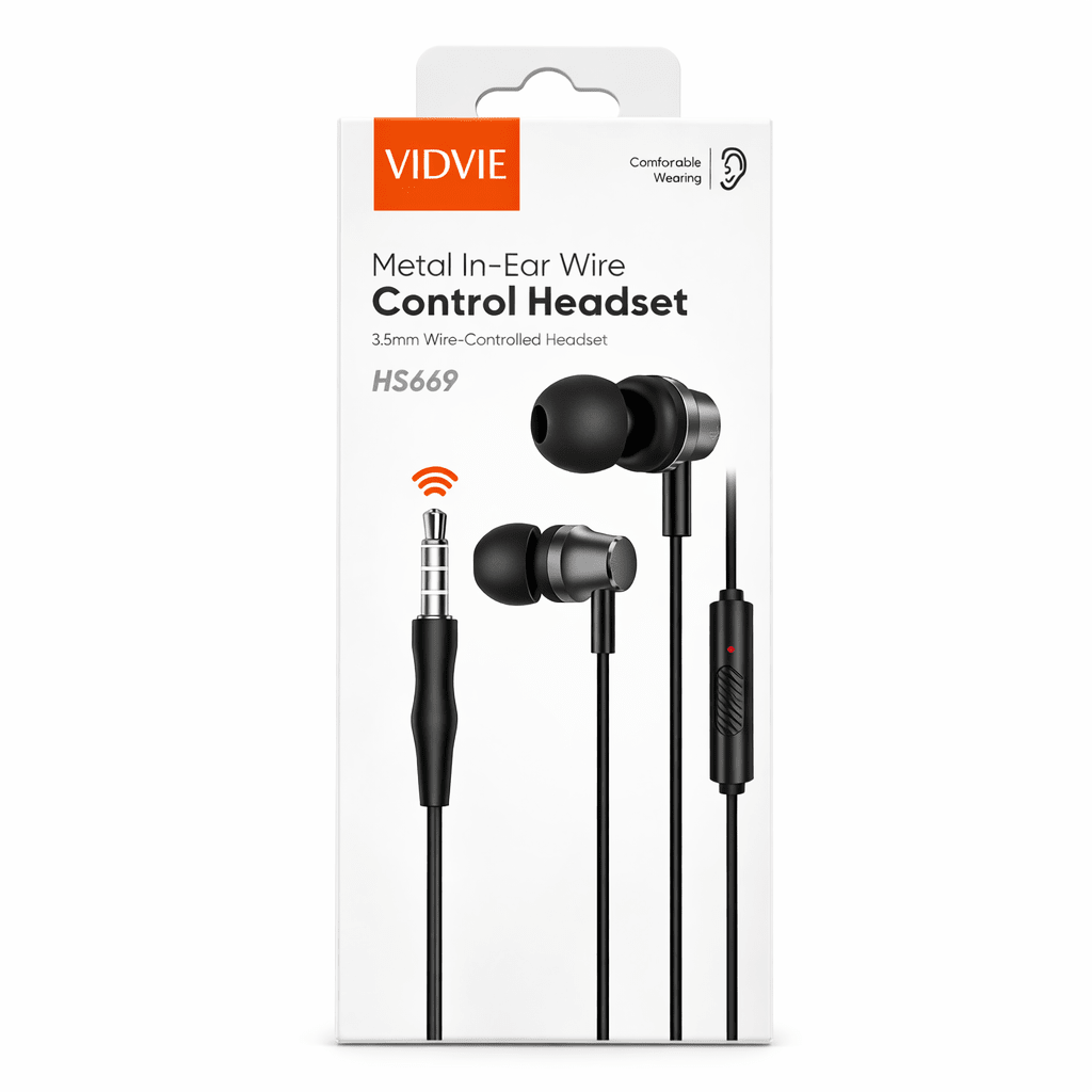 Audífonos VIDVIE HS669 In - Ear 3.5mm Metal con Control mute muy comodos - Tecnomundointl