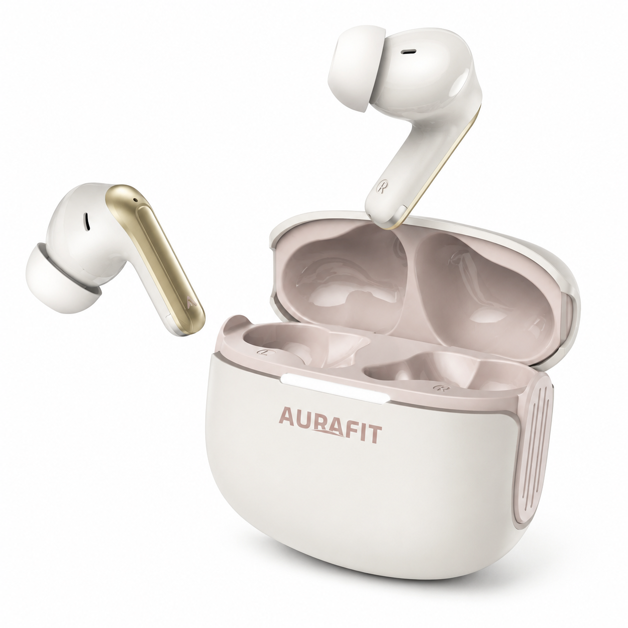 Audífonos Bluetooth AuraBuds WF7 con IA, Sonido Hi-Fi y Llamadas HD + Estuche Protector