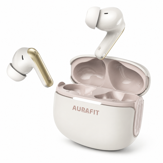 Audífonos Bluetooth AuraBuds WF7 con IA, Sonido Hi-Fi y Llamadas HD + Estuche Protector