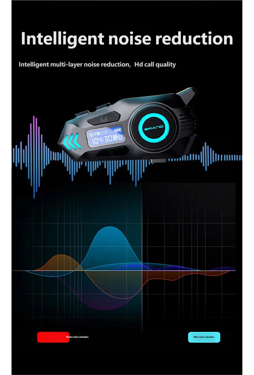 Auriculares Bluetooth para casco de moto - Música Mp3 - Radio y llamadas Marca helmet K09 - Tecnomundointl