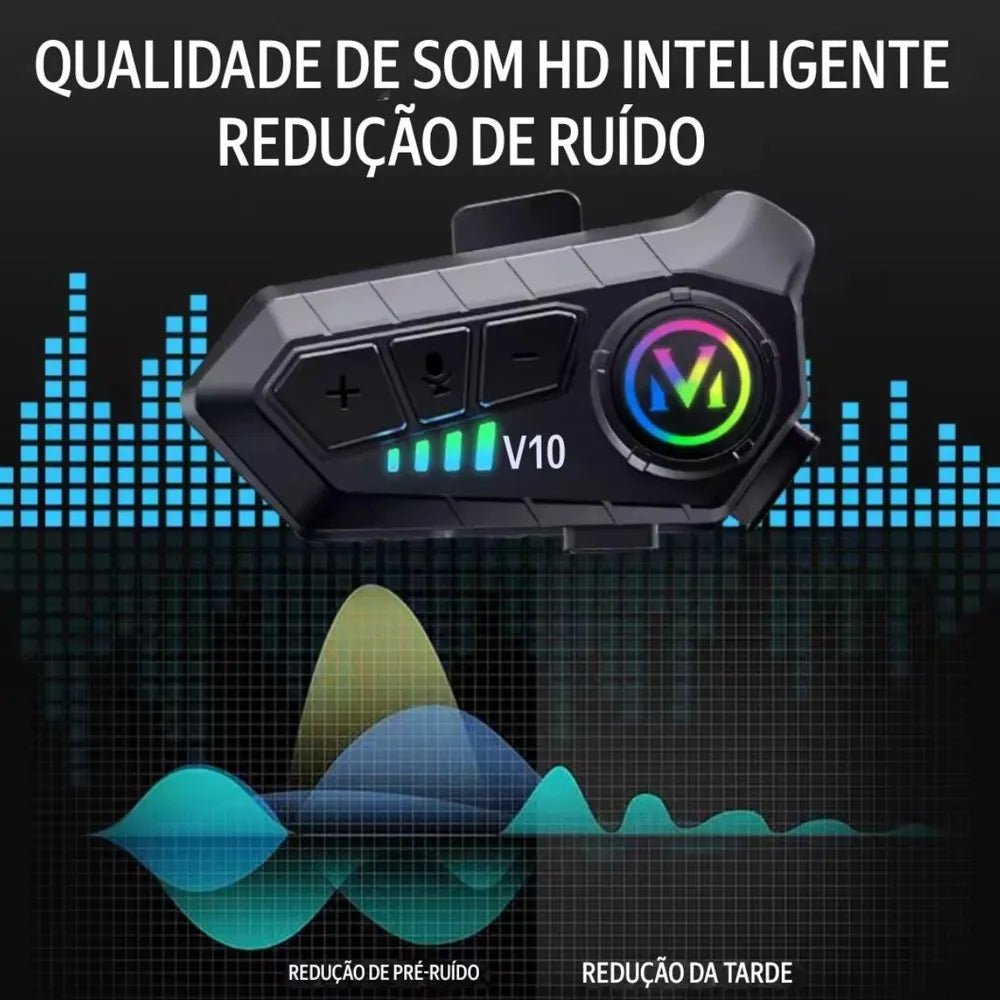 Auriculares Bluetooth para casco de moto - Música Mp3 - Radio y llamadas Marca helmet V10 - Tecnomundointl