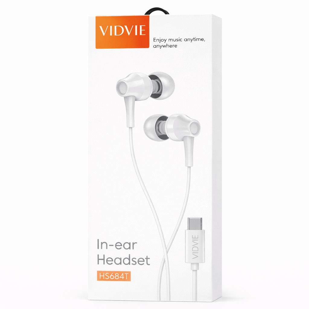 Auriculares manos libres In - Ear USB - C VIDVIE HS684T Sonido Potente para Android y iOs - Tecnomundointl