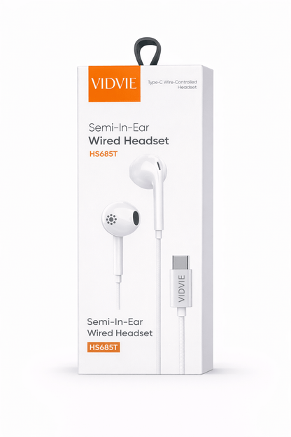 Auriculares Semi In - Ear USB - C VIDVIE HS685T Alta Fidelidad para Samung y iphone - Tecnomundointl