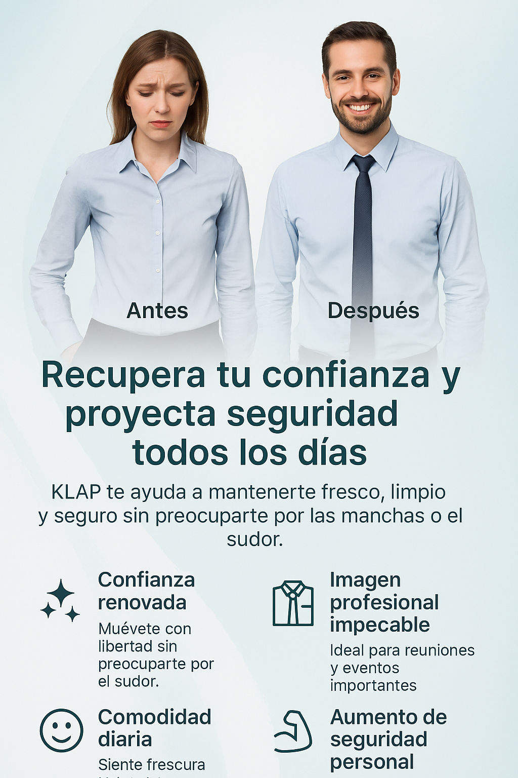 Almohadilla Klap Antisudor para Axilas y Protección de Ropa