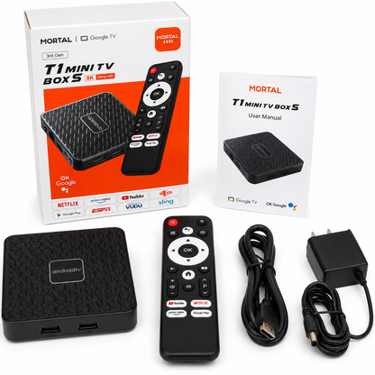 TV Box Mortal T1 3ra Generación  estilo Watch onn 2GB RAM 16GB 8K Ultra HD 8K