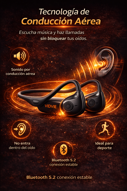 🔥 Audífonos Vidvie BT871 Bluetooth de Conducción Ósea para Deporte y Videollamadas